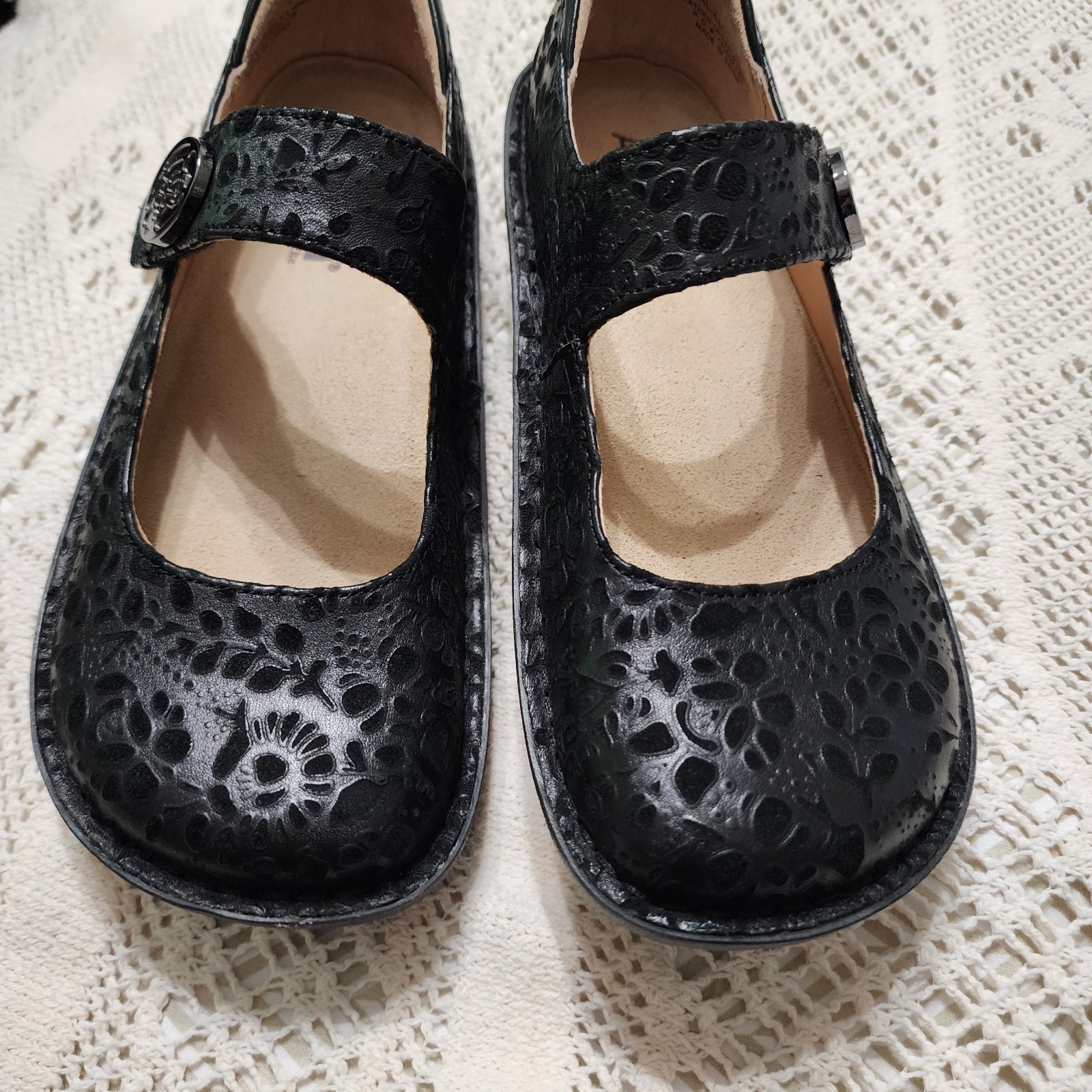 Alegria Black Leather Mary Jane Style Shoes Eu 37/Us 6.5-7 — image 2 of 8